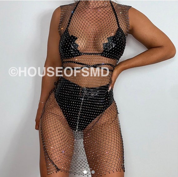 Rhinestone Dress Festival Cover Up 