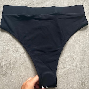 Black high waisted bottoms, thick knickers, undergarments, festival knickers, festival bottoms, festival outfit, rave outfit, black knickers image 1