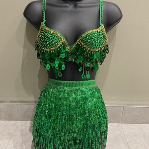 Green Glitter Bra -  UK