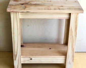 Reclaimed Wood End Table, Accent, Nightstand, Sofa, Side or Coffee Table, Farmhouse Decor, Unfinished, Fully Assembled 24 x 24 x 12 inches.