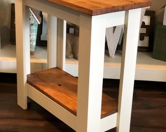 Reclaimed Wood Nightstand, Rustic Accent, Coffee, End, Sofa, or Side Table, Farmhouse Furniture, Painted, Fully Assembled.