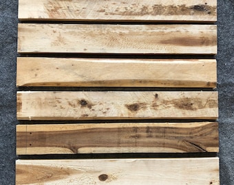 Reclaimed Hickory Heartwood Planks Eight (8) Boards 18.5" long Rustic Crafts Wall Art DIY Projects