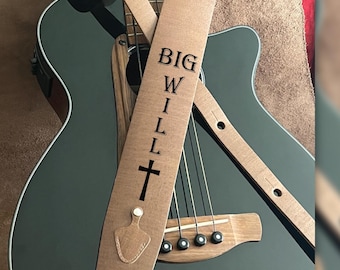 Personalized Leather Guitar Strap, Custom Handcrafted Musician Gift