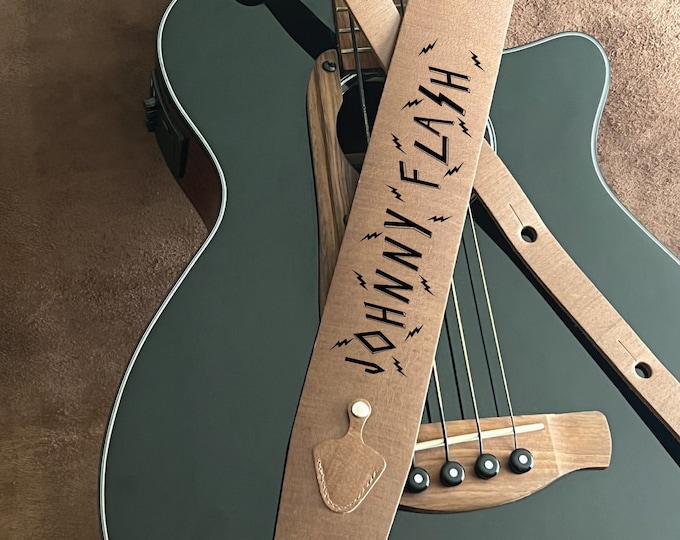 Custom Leather Guitar Straps: Personalized Gift for Your Loved One, Fully Adjustable, Ready to Gift, Customizable Guitar Strap