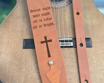 Handmade Custom Leather Guitar Strap - Personalized, Adjustable