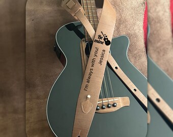 Personalized Leather Guitar Strap: Custom Engraved Gift