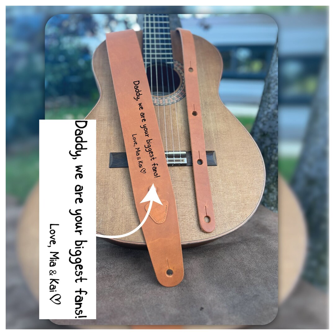 Custom Leather Guitar Strap for Dad: Personalized Musician Gift - Etsy