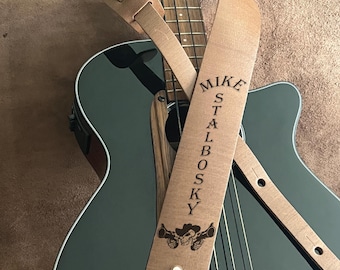 Handmade Custom Leather Guitar Strap – Personalized Musician Gift