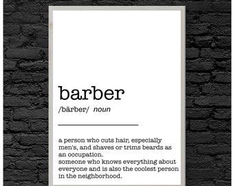 Barber Typography Wall Art, Wall Decor, Modern, Minimalistic, Digital Download, Printable