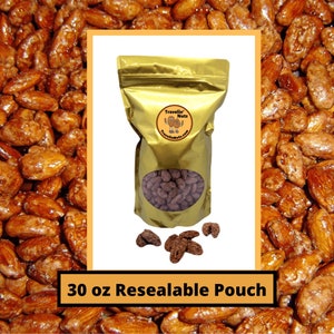 30oz Bavarian Roasted Nut Resealable Pouch, Almond,  Cashew, Pecan, Peanut, Mixed Nuts, Candied Nuts, Cinnamon Roasted Nuts, Food gift