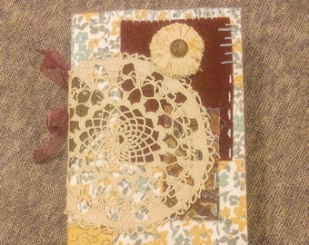 Fabric Collage Junk Journal with Embellishments