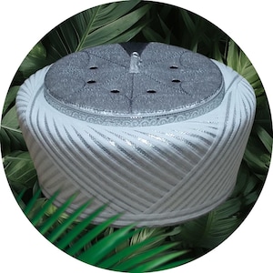 Handmade Islamic Fez Hat: Gray Tassel, Muslim Turban