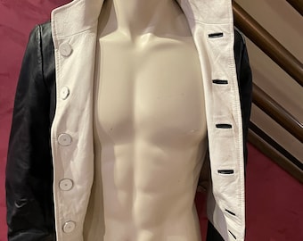 Black and White Reversible Leather Jacket
