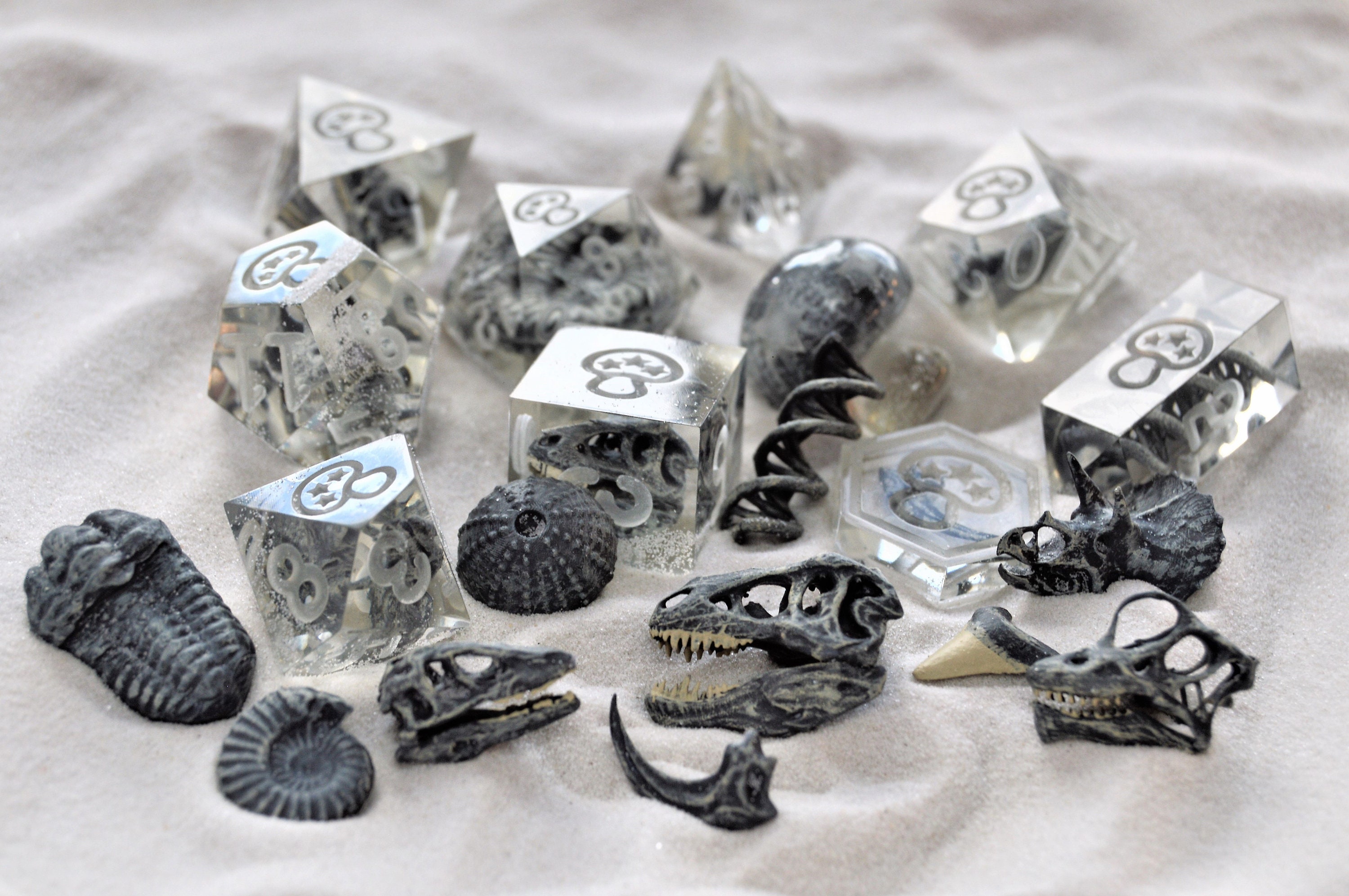 Kickstarter Late Pledge Dinosaur Fossil Handmade Resin Dice Etsy