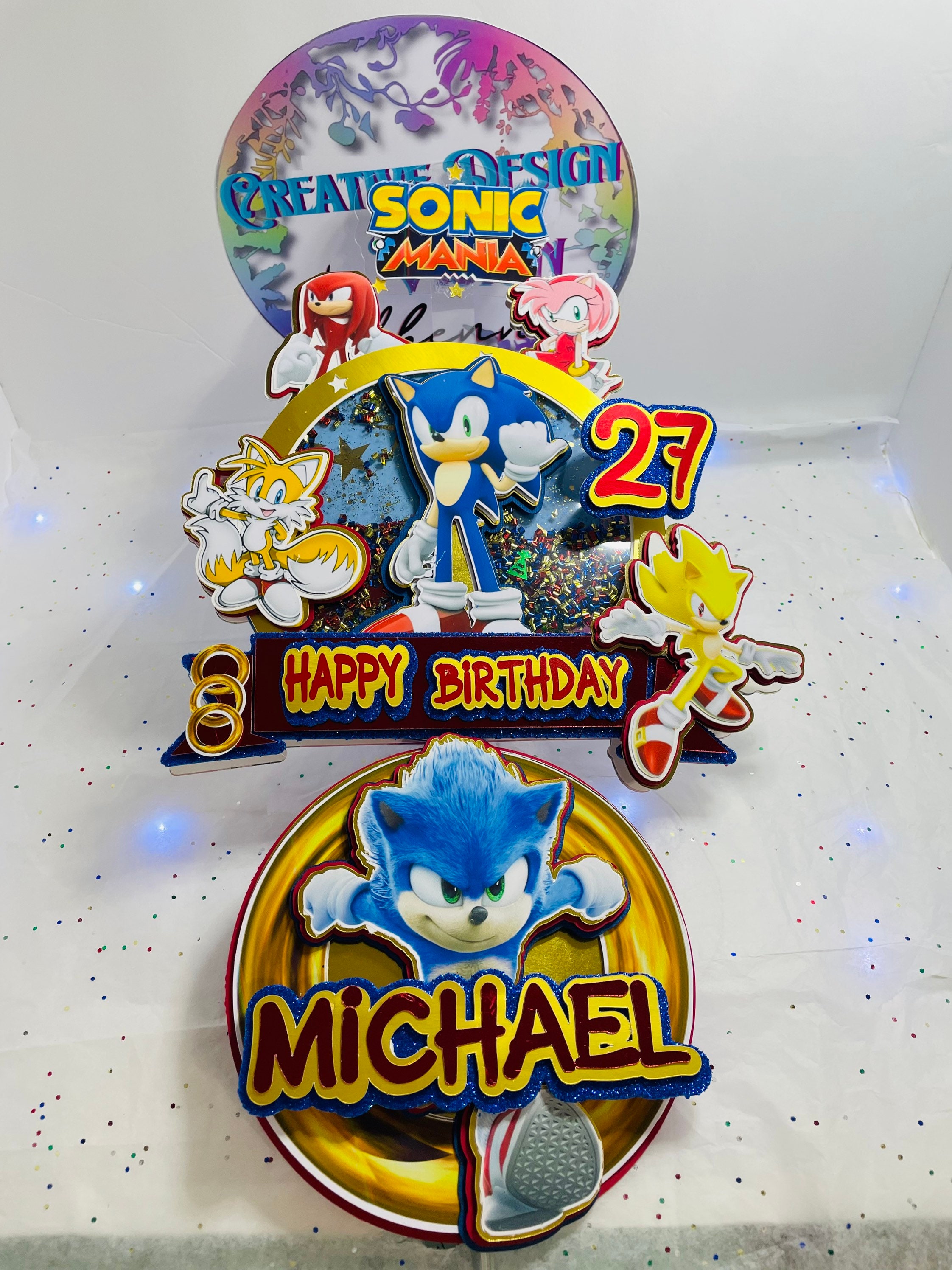 Sonic Shaker Cake Topper/Gamer Birthday/ Sonic Party Decor – The Icing On  The Kake