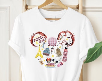 Camiseta del Festival de Comida y Vino de Disney, Camiseta con Orejas de Mickey, Festival de Comida y Vino de Epcot, Camisetas para beber en Epcot, Camiseta de Disney a juego