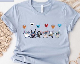 Stitch Horror Film Characters Halloween Shirt - Disneyland Party