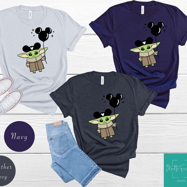 Baby Yoda Balloon Shirts,Disneyworld Family Shirts , Disneyland Shirts, Starwars Disney Shirts,Baby Yoda Disney Ears,Kids Disneyworld Shirts