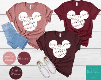 DISNEY CHRISTMAS SHIRT - Christmas Lights Tee - Disney Short Sleeve - Winter Disney Shirt - Disney Long Sleeve - Youth -Toddler - Onesie