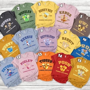Winnie the Pooh Varsity Shirt, Tigger, Piglet, Eeeyore, Roo, Lumpy, Rabbit, Disneyland Trip Shirt, Disney Family Trip Shirts, Pooh Fan Gift
