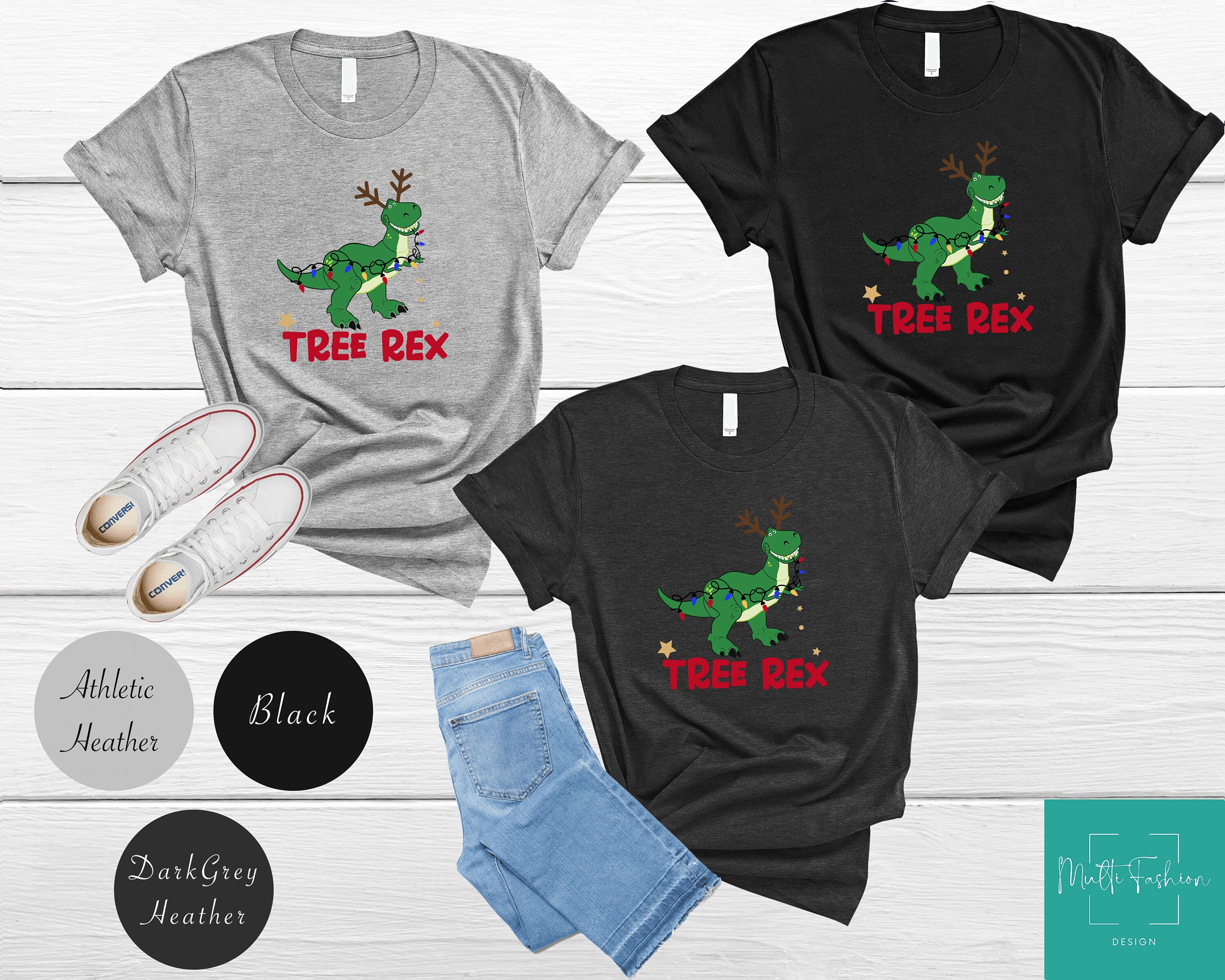 Discover Tree Rex Christmas T-shirt, T-Rex Christmas Shirt ,Christmas Dinosaur Tee, Christmas Shirt, Gift For Christmas, Funny Christmas Party Shirt