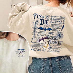 Fly or Die Shirt, Fourth Wing Shirt, Basgiath War College Dragon Rider Tee, Violet Sorrengail, Fantasy Book Lover Riders Quandrant