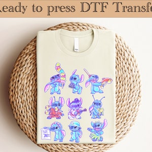 Stitch Ready To Press, Disney Heat Transfer, Disney Summer DTF, Family Vacation Transfer, Disneyworld DTF, Disneyland DTF Transfer