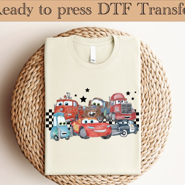 Ready to Press DTF Transfer - Cars Friends Image Transfers, Cars Movie Ready To Press, Disney DTF Transfer, Cars DTF Transfer