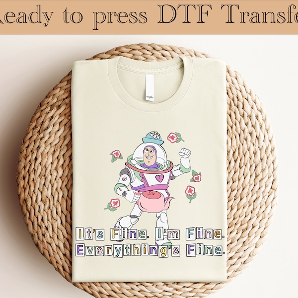 Buzz Lightyear DTF, Disney Ready To Press, Disney Toy Story Transfer, Disney Pixar Heat Transfer, Disneyland Holiday Vacation Family DTF