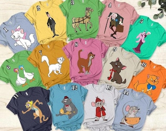 Retro Disney The Aristocats Marie Duchess Berlioz Toulouse Cat Shirt, Disneyland Trip Gift, Matching Family Shirts, Magic Kingdom