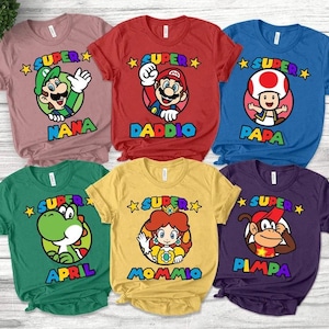 Super Mario Family Shirt,Super Mario Character Shirt,Super Mario Birthday Party Shirt,Mario & Friends Party Shirt,Super Mario Sweatshirt