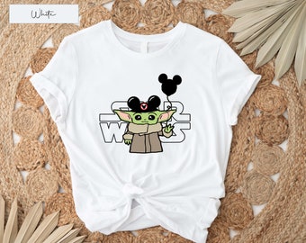 Star Wars-shirt, Yoda-babyshirt, Star Wars Disney-shirt, Mickey ballonshirt, shirt Disney oren, shirt Disney ballon, shirt Disneyland, shirt Disneyland