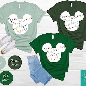 DISNEY CHRISTMAS SHIRT Christmas Lights Tee Disney Short Sleeve Winter Disney Shirt Disney Long Sleeve Youth Toddler Onesie image 2