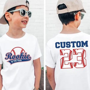 Custom Rookie Of The Year Birthday Shirt, Personalized Baseball Family Shirts, Baseball Mama Shirt, Custom Baseball Shirts, 1st Birthday Tee