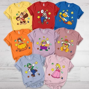 Super Mario Family Shirt,Super Mario Character Shirt,Super Mario Birthday Party Shirt,Mario & Friends Party Shirt,All Disney Character Shirt