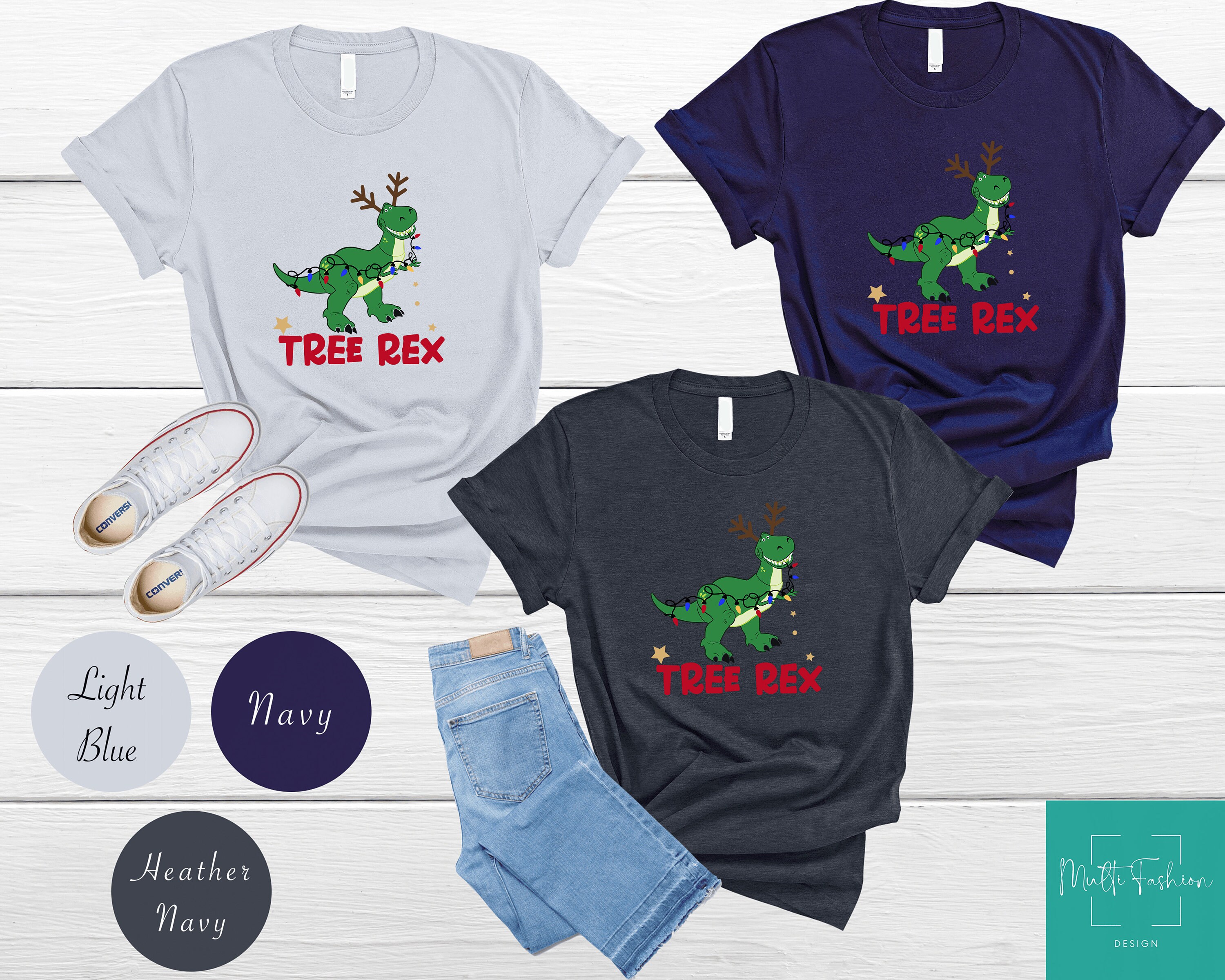 Discover Tree Rex Christmas T-shirt, T-Rex Christmas Shirt ,Christmas Dinosaur Tee, Christmas Shirt, Gift For Christmas, Funny Christmas Party Shirt