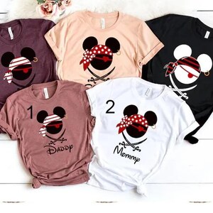 Mickey and Minnie Pirates Matching Family Shirts, Disney Pirates of Caribbean Shirt, A Pirate&#39;s Life, Mickey and Minnie Disney Cruise Shirt