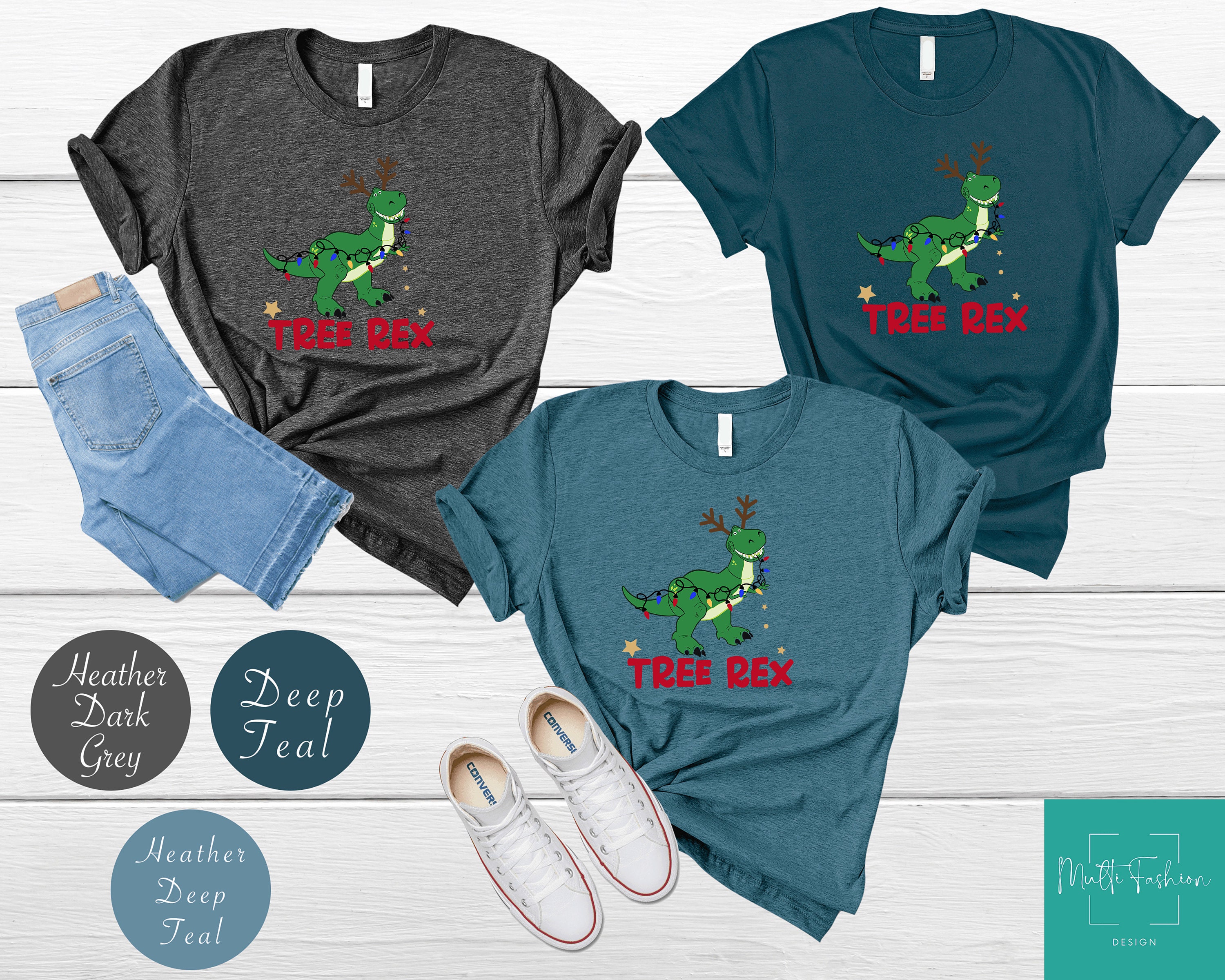 Discover Tree Rex Christmas T-shirt, T-Rex Christmas Shirt ,Christmas Dinosaur Tee, Christmas Shirt, Gift For Christmas, Funny Christmas Party Shirt