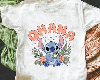 Ohana T-Shirt, Disney Stitch T-Shirt, Stitch Shirt, Disney Stitch Ohana Shirts, Hawai Shirt, Ohana Means Family Shirts