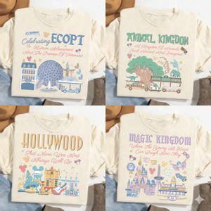 Disney Trip 4 Park Group Shirt, Walt Disney World Resort Matching Tee, Animal Kingdom Tree Tee, Magic Hat Hollywood Studios, Mickey Balloon image 1