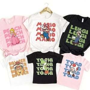 Super Mario Family Shirt,Super Mario Character Shirt,Super Mario Birthday Party Shirt,Mario & Friends Party Shirt,All Disney Character Shirt