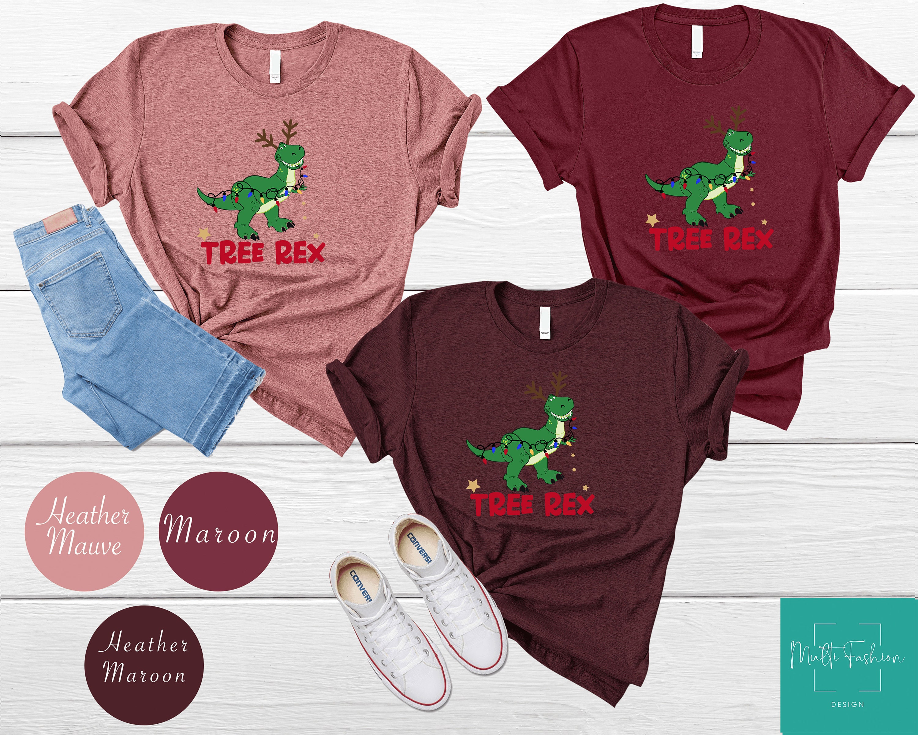 Discover Tree Rex Christmas T-shirt, T-Rex Christmas Shirt ,Christmas Dinosaur Tee, Christmas Shirt, Gift For Christmas, Funny Christmas Party Shirt