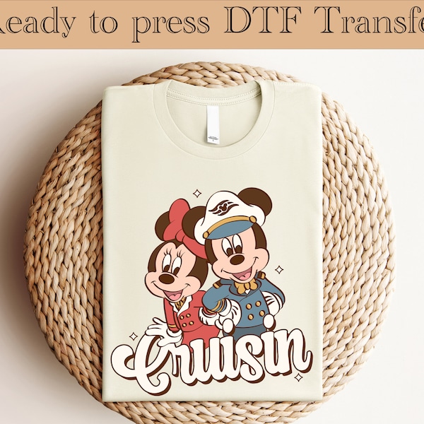 Ready to Press DTF Transfer - Mickey and Minnie Ready To Press,  Disney Cruise Family Vacation DTF, Disney Cruise Heat Transfer