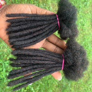 100% Human Hair Dreadlocks Extensions Handmade, Dreadloc, human hair extention locs, Natural Hair Color, 10 Locs per Bundle