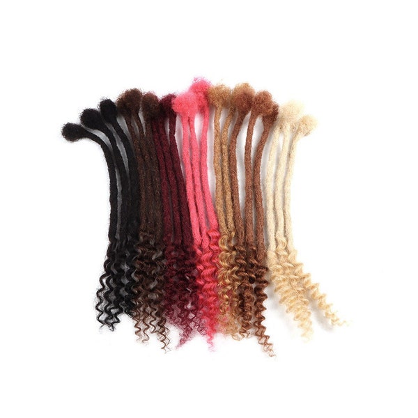100% Human Hair Dreadlocks Extensions Handmade, Dreadloc, human hair extention locs, 10 per Bundle, Curly Tips: Variety of Colors