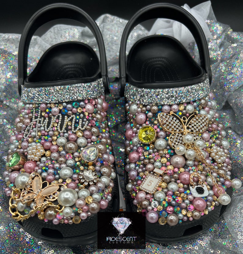 Custom Embellished Crocs-adult-diamonds & Pearls and a Bit - Etsy