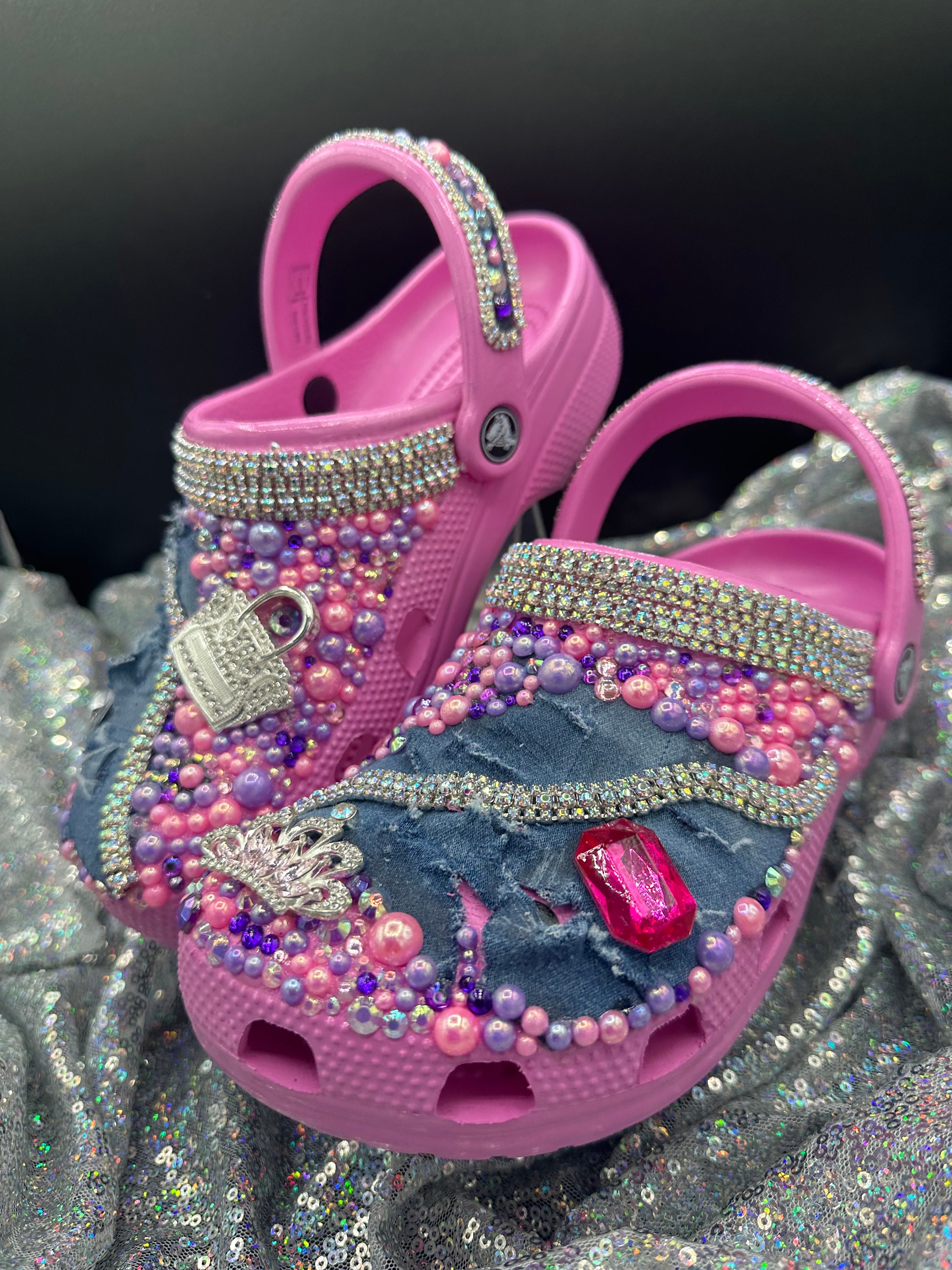 CUSTOM MINI AND MOMMY BLING & PEARLS INSPIRED CROCS SET — The Sparkle  Affair LTD. CO