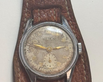 Orologio meccanico vintage Olma Swiss Made con piccoli secondi funzionanti