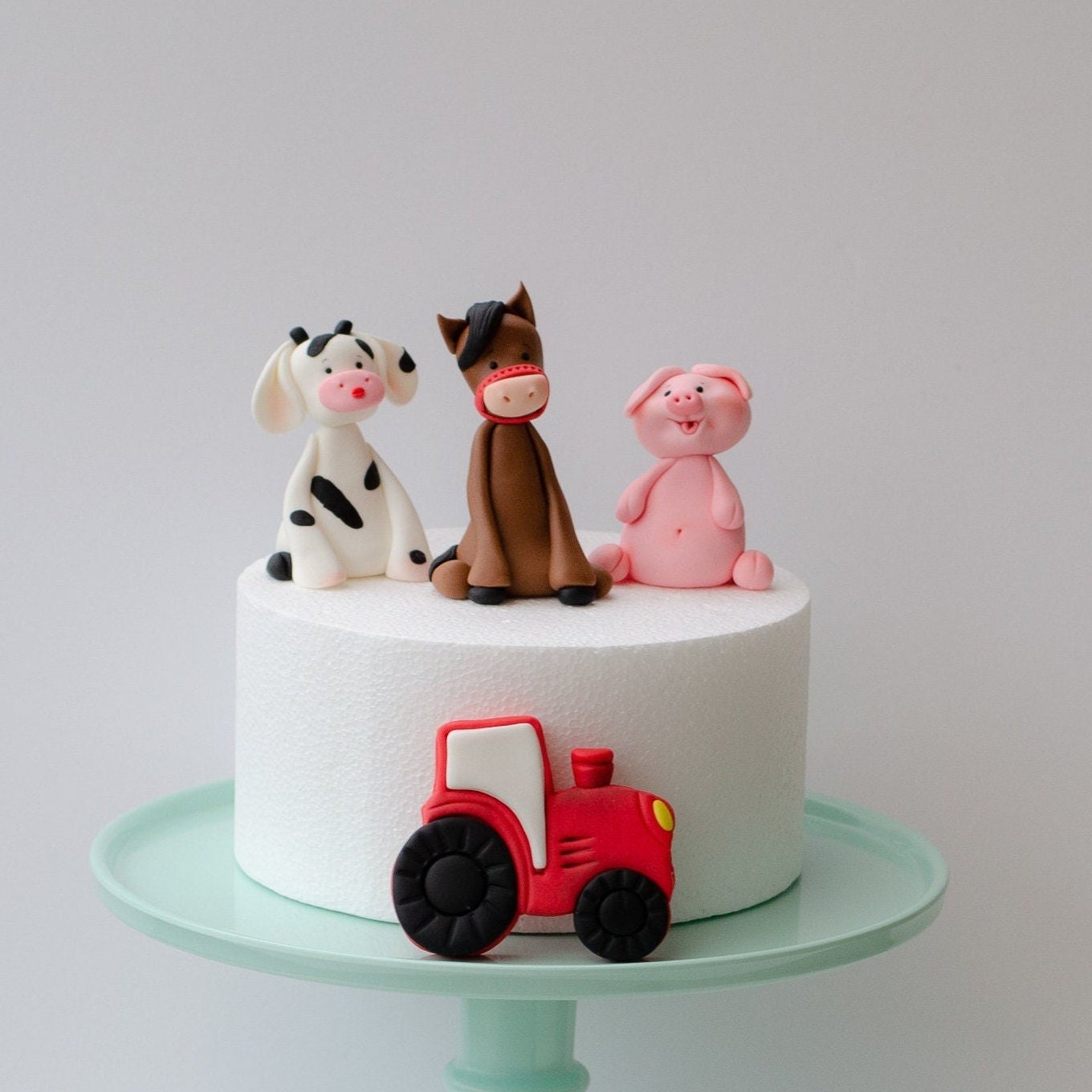 Farm Animal Cake Toppers Tractor Cake Topper for Kids Etsy
