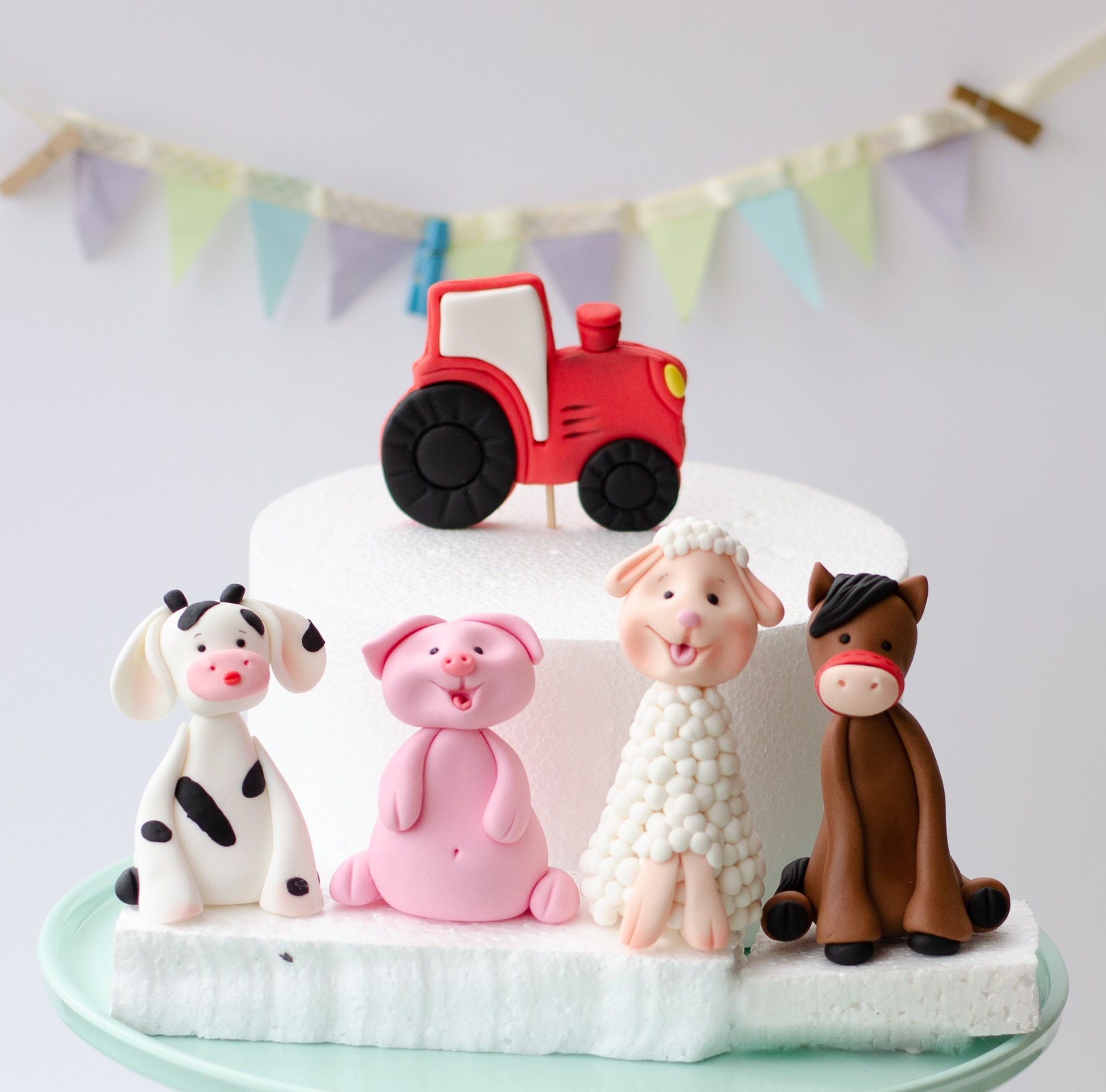 Farm Animal Cake Toppers Tractor Cake Topper for Kids Etsy